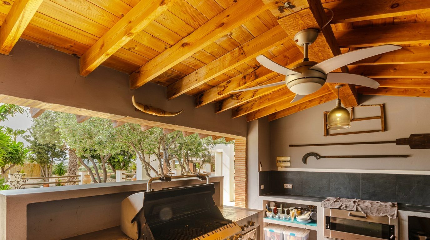 Covered outdoor kitchen